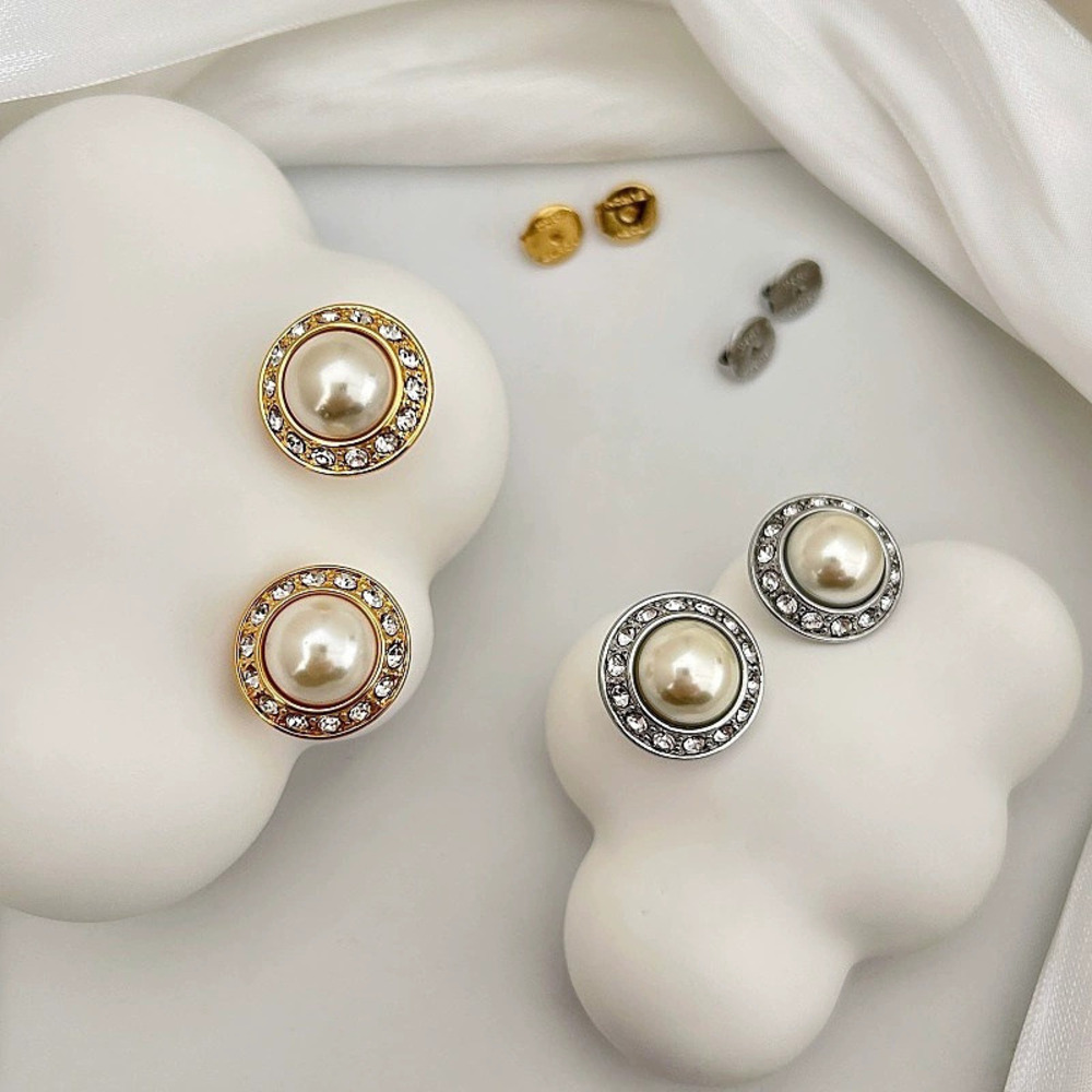 Tory Burch Pearl Zircon Stud Earrings